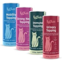 KatKare Vital Toppings Senior-Box - Sortiment-Box mit vier Toppings für ein starkes Herz, aktives Immunsystem, gesunde Harnwege und bewegliche Gelenke deiner älteren Katze, 4x90g von KatKare