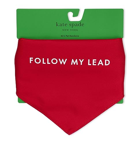 kate spade new york Haustier-Bandana für Jungen oder Mädchen, leichtes Bandana für Hunde, niedlicher Hundeschal für mittelgroße oder große Haustiere, Rot und Rosa von Kate Spade New York
