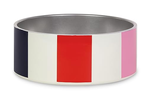 Kate Spade New York Hundenapf für Futter und Wasser, Edelstahlnapf mit rutschfestem Boden, 2 Tassen (16 oz) Kapazität, kleiner Futternapf oder Wassernapf für Hunde, Adventure Stripe von Kate Spade New York