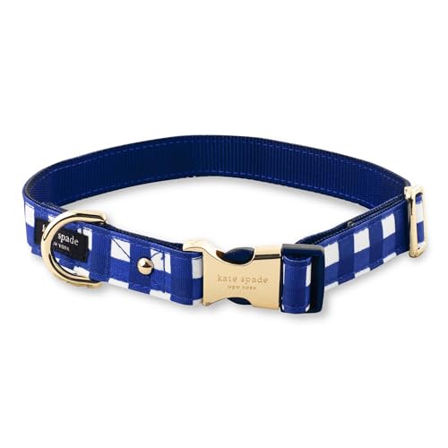 kate spade new york Niedliches Hundehalsband mit goldfarbenen Metalldetails und Kunststoffschnalle, 38,1 cm bis 55,9 cm, verstellbares Hundehalsband für Hündinnen oder Rüden, Größe M/L, Marineblau mit kate spade new york Niedliches Hundehalsband mit goldfarbenen Metalldetails und Kunststoffschnalle, 38,1 cm bis 55,9 cm, verstellbares Hundehalsband für Hündinnen oder Rüden, Größe M/L, Marineblau mit von Kate Spade New York