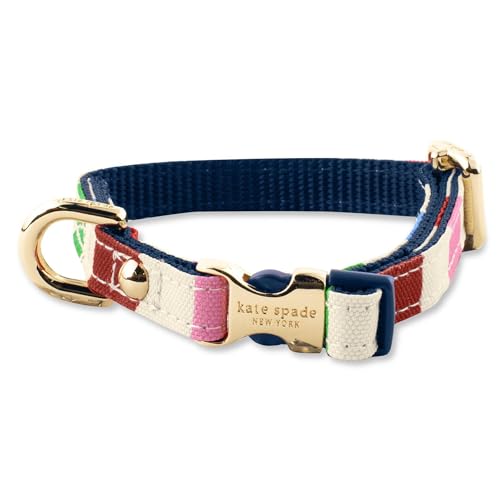 Kate Spade New York Niedliches Hundehalsband mit goldfarbener Metallschnalle, verstellbares Halsband für weibliche oder männliche extra kleine Hunde (Adventure Stripe) Kate Spade New York Niedliches Hundehalsband mit goldfarbener Metallschnalle, verstellbares Halsband für weibliche oder männliche extra kleine Hunde (Adventure Stripe) von Kate Spade New York