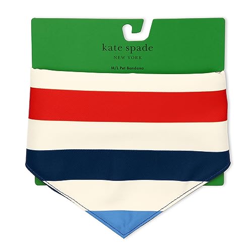 kate spade new york Haustier-Halstuch für Jungen oder Mädchen, leichtes Bandana für Hunde, niedlicher Hundeschal für mittelgroße oder große Haustiere, Abenteuer-Streifen von Kate Spade New York
