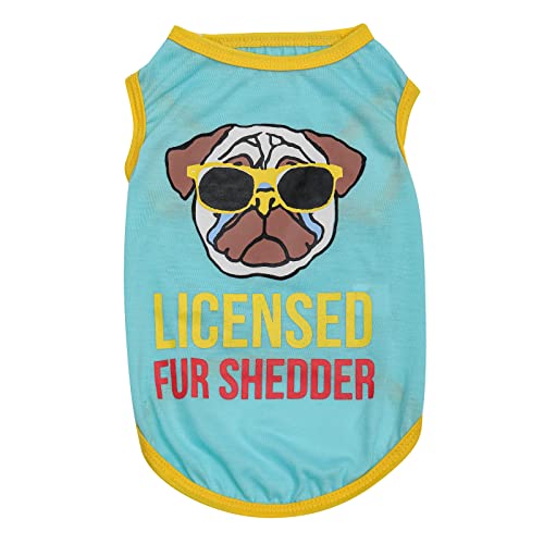 Katenpid Hunde-Shirt, bedruckte Kleidung mit lustigen Buchstaben, Sommer, Haustier-T-Shirt, cooles Welpen-Shirt, atmungsaktives Hunde-Outfit, Katzen (Medium, Muster-5) von Katenpid