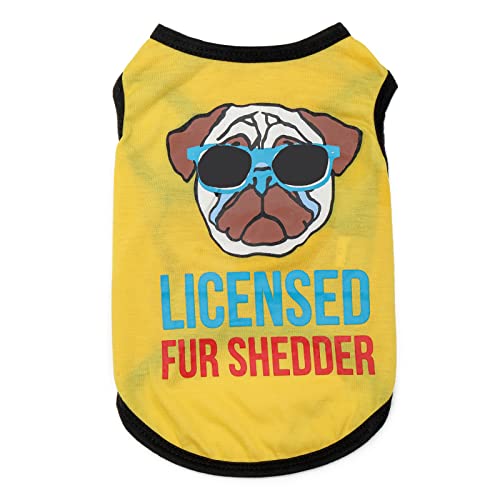 Katenpid Hunde-Shirt, bedruckte Kleidung mit lustigen Buchstaben, Sommer, Haustier-T-Shirt, cooles Welpen-Shirt, atmungsaktives Hunde-Outfit, weiches Hunde-Sweatshirt für Haustiere, Größe L, Muster 6 von Katenpid