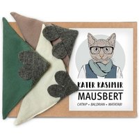Kater Kasimir 3 x Mausbert - Die 2-in-1 Spielmaus für Katzen, handgemacht aus BIO-Baumwolle mit Katzenminze-, Baldrian- und Matatabi-Füllung von Kater Kasimir