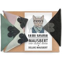 Kater Kasimir 4 x Mausbert - Die 2-in-1 Spielmaus für Katzen, handgemacht aus BIO-Baumwolle mit BIO-Katzenminze-, BIO-Baldrian- und Matatabi-Füllung von Kater Kasimir