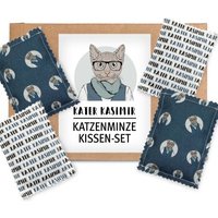 Kater Kasimir Katzenminze Spielkissen (4er Set) aus GOTS-zertifizierter Baumwolle von Kater Kasimir