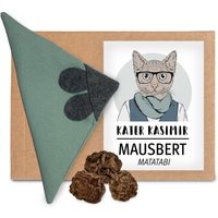 Kater Kasimir Mausbert - Die 2-in-1 Spielmaus für Katzen, handgemacht aus BIO-Baumwolle und Matatabi-Füllung von Kater Kasimir