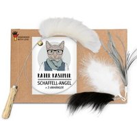 Kater Kasimir Katzenangel-Set mit 4 handgemachten Anhängern aus Naturmaterial von Kater Kasimir