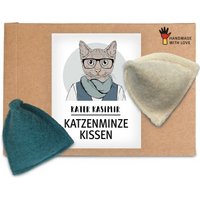 Kater Kasimir Premium Katzenminze Spielkissen, 2er Set. Reiner Wollfilz vom Schaf, gefüllt mit Premium Katzenminze von Kater Kasimir