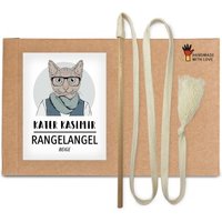 Kater Kasimir Premium Katzenspielzeug aus Buchenholz mit Baumwollband (weiss) von Kater Kasimir