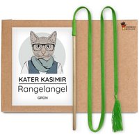 Kater Kasimir RANGELANGEL - Spielangel für Katzen aus Naturmaterial: Buchenholz mit Baumwollband grün von Kater Kasimir