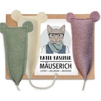 Kater Kasimir 3 x MÄUSERICH - Die XL Spielmaus für Katzen, handgenäht aus reiner Schurwolle mit Katzenminze-, Baldrian- und Matatabi-Füllung Kater Kasimir 3 x MÄUSERICH - Die XL Spielmaus für Katzen, handgenäht aus reiner Schurwolle mit Katzenminze-, Baldrian- und Matatabi-Füllung von Kater Kasimir