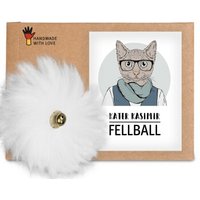 Kater Kasimir handgemachter Premium Katzenball aus echtem Schaffell von Kater Kasimir