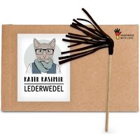 Kater Kasimir handgemachter Premium Lederwedel für Katzen aus Rindsleder von Kater Kasimir
