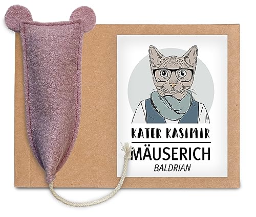 XL Katzenspielzeug Maus zur Selbstbeschäftigung, Baldrian Kissen für Katzen, Duftkissen mit Baldrian von Kater Kasimir