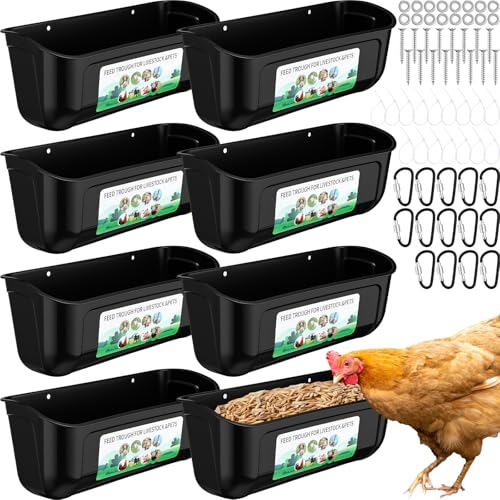 Kathfly 8 Stück Zaun-Futterspender zum Aufhängen, mit Clips, 5 Quart Hängender Zaun, Futtertrog, Gans, Truthahn, Wassertrog, Ziegen-Futterstation für Geflügel, Futterbehälter für Enten, Schafe, Hunde Kathfly 8 Stück Zaun-Futterspender zum Aufhängen, mit Clips, 5 Quart Hängender Zaun, Futtertrog, Gans, Truthahn, Wassertrog, Ziegen-Futterstation für Geflügel, Futterbehälter für Enten, Schafe, Hunde von Kathfly