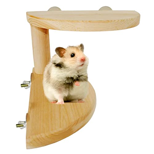 Kathson Holz-Plattform mit Kauspielzeug für Maus, Chinchilla, Ratten, Rennmäuse, Meerschweinchen und Zwerghamster, 2X Platforms von Kathson