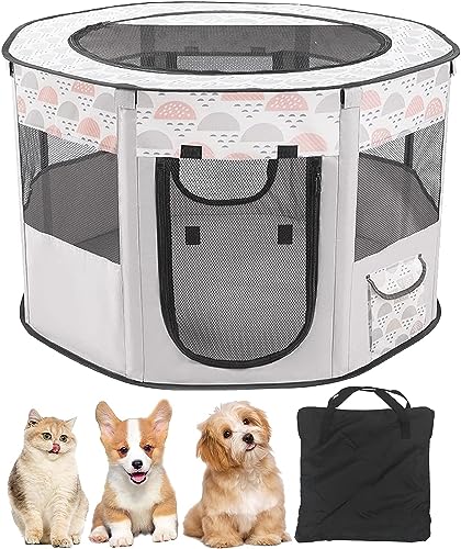 Kathson Tragbarer Laufstall für Haustiere, faltbarer Katzenkäfig, Hunde- und Katzenzelt, Stoff-Katzenstall für drinnen und draußen, wasserdicht, abnehmbare Schattierabdeckung, Kathson Tragbarer Laufstall für Haustiere, faltbarer Katzenkäfig, Hunde- und Katzenzelt, Stoff-Katzenstall für drinnen und draußen, wasserdicht, abnehmbare Schattierabdeckung, von Kathson