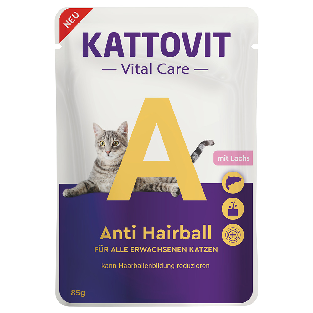Kattovit Vital Care Anti Hairball mit Lachs - Sparpaket: 24 x 85 g von Kattovit Vital Care