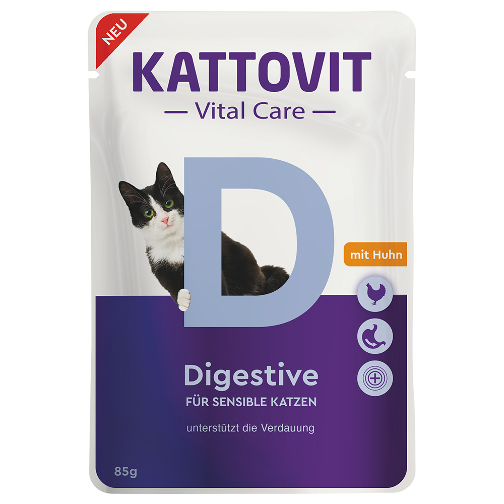 Kattovit Vital Care Digestive Pouches mit Huhn - Sparpaket: 24 x 85 g Kattovit Vital Care Digestive Pouches mit Huhn - Sparpaket: 24 x 85 g von Kattovit Vital Care