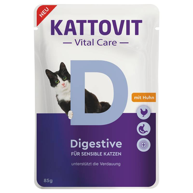 Kattovit Vital Care Digestive Pouches mit Huhn - Sparpaket: 24 x 85 g von Kattovit Vital Care