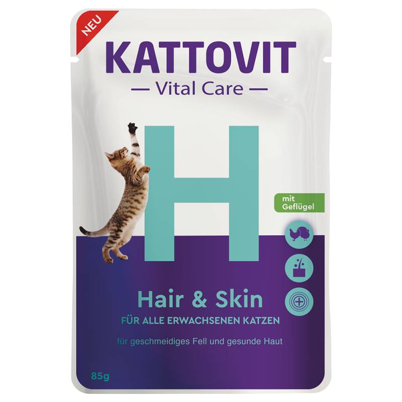 Kattovit Vital Care Hair & Skin Pouches mit Geflügel - 85 g von Kattovit Vital Care