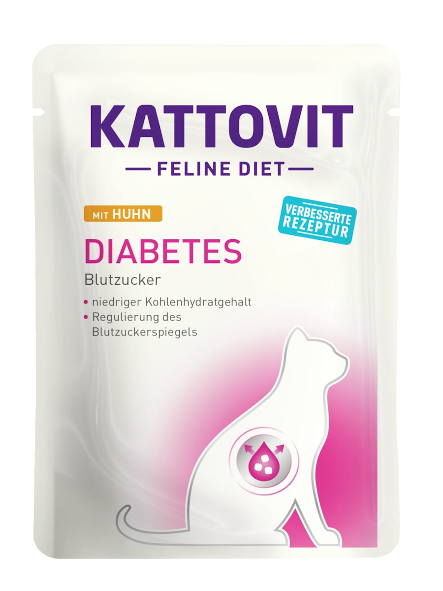 KATTOVIT Feline Diet Diabetes/Gewicht 85g Beutel Katzennassfutter Diätnahrung von Kattovit