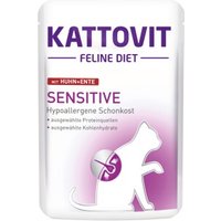 KATTOVIT Feline Diet Nassfutter Katze Sensitive Adult Huhn und Ente 96x85 g von Kattovit