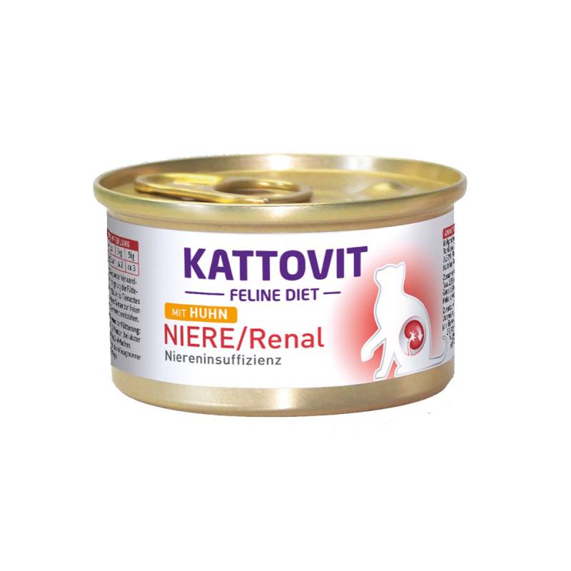 KATTOVIT Feline Diet Niere/Renal Huhn 12x85g von Kattovit