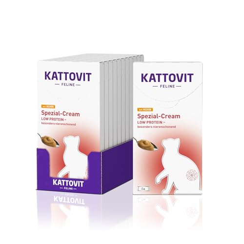 KATTOVIT Spezial-Cream Low Protein | Katzen-Diätsnack zur Unterstützung der Nierenfunktion für ausgewachsene Katzen | 66x15 g Huhn KATTOVIT Spezial-Cream Low Protein | Katzen-Diätsnack zur Unterstützung der Nierenfunktion für ausgewachsene Katzen | 66x15 g Huhn von Kattovit