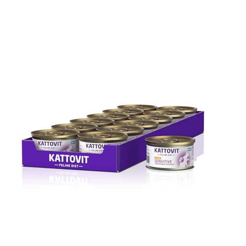 KATTOVIT - Sensitive Nassfutter für Katzen | Diät-Katzenfutter als Alleinfuttermittel. Gluten- & getreidefreies Katzen-Nassfutter in der Dose. Hypoallergen, für ausgewachsene Katzen | 12 x 8 KATTOVIT - Sensitive Nassfutter für Katzen | Diät-Katzenfutter als Alleinfuttermittel. Gluten- & getreidefreies Katzen-Nassfutter in der Dose. Hypoallergen, für ausgewachsene Katzen | 12 x 8 von Kattovit
