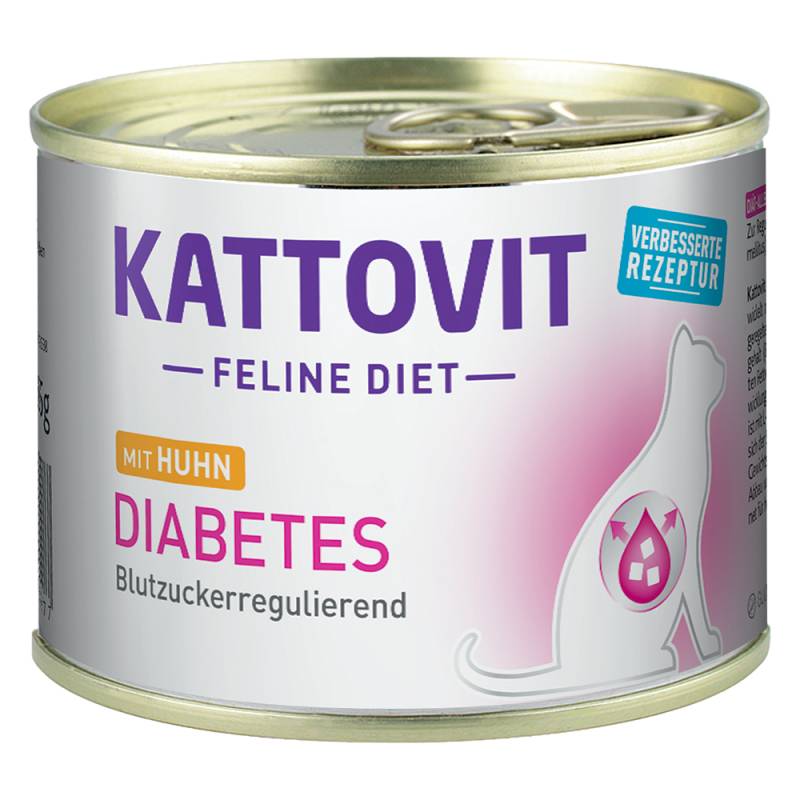 Kattovit Diabetes / Gewicht 185 g - Huhn (6 x 185 g) von Kattovit