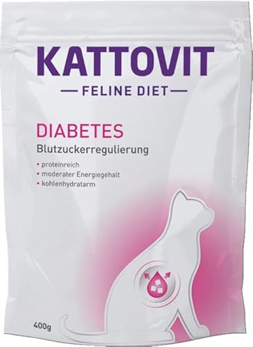 Kattovit Feline Diet Diabetes/Gewicht | 400 g | Trockenfutter für Katzen im Beutel | Zur Verringerung der Kalorienaufnahme | Hoher Proteingehalt zur Unterstützung der Muskeln von Kattovit