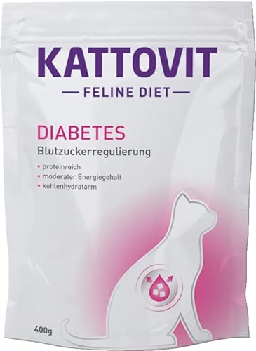 Kattovit Feline Diet Diabetes/Gewicht | 400 g | Trockenfutter für Katzen im Beutel | Zur Verringerung der Kalorienaufnahme | Hoher Proteingehalt zur Unterstützung der Muskeln von Kattovit