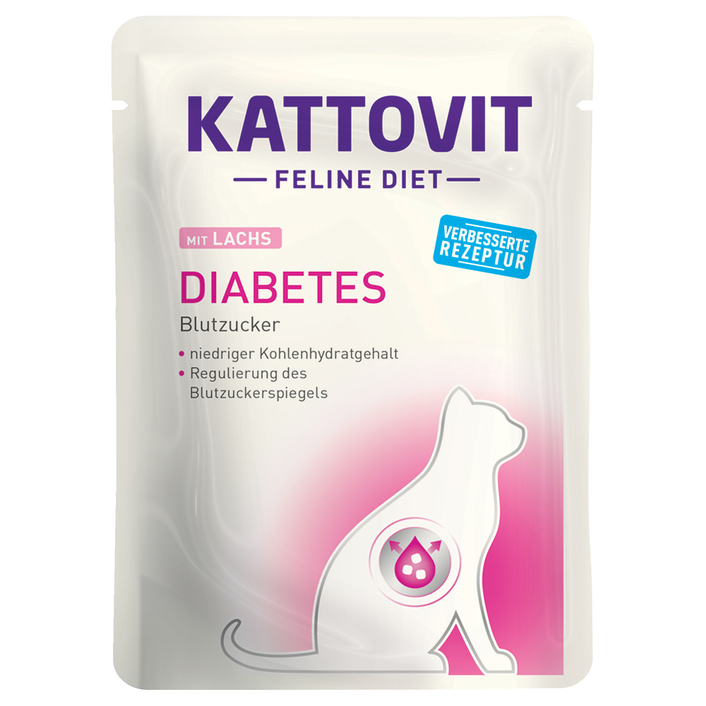 Kattovit Feline Diabetes / Gewicht 24 x 85 g - Lachs Kattovit Feline Diabetes / Gewicht 24 x 85 g - Lachs von Kattovit