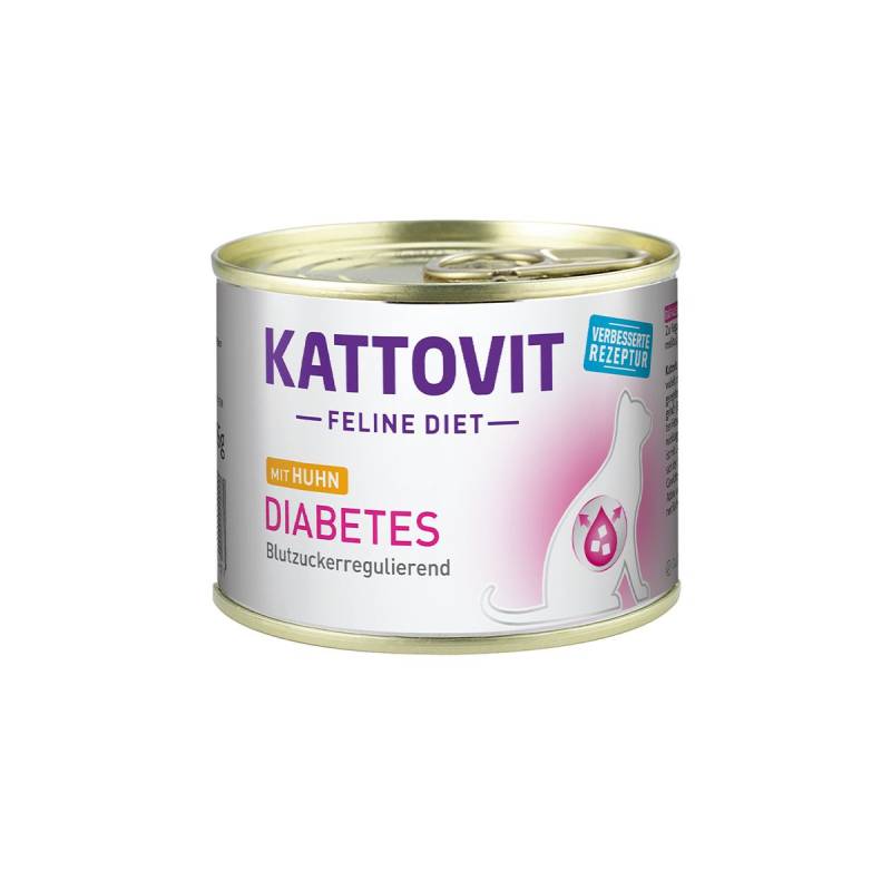 Kattovit Feline Diet Diabetes Huhn 12x185g von Kattovit