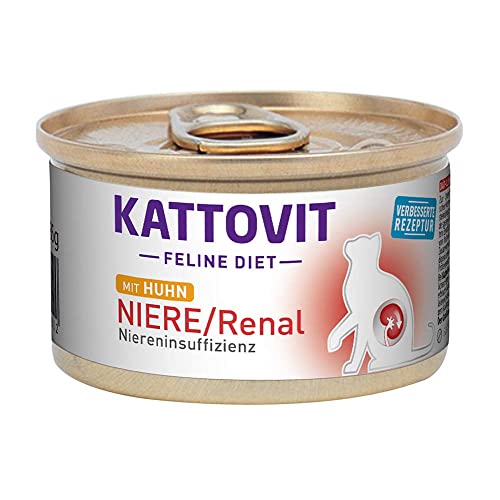 Kattovit Feline Diet Niere/Renal Huhn, 85 g - 12 stück von Kattovit