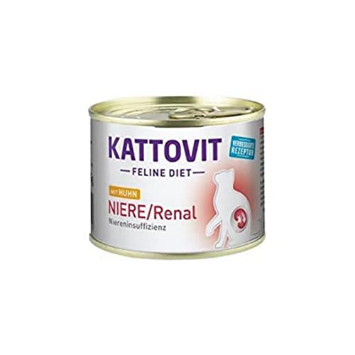 Kattovit Feline Diet Niere/Renal Huhn 12x185g von Kattovit