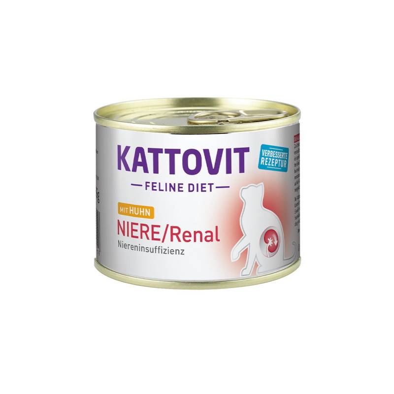 Kattovit Feline Diet Niere Renal Huhn 12x185g von Kattovit