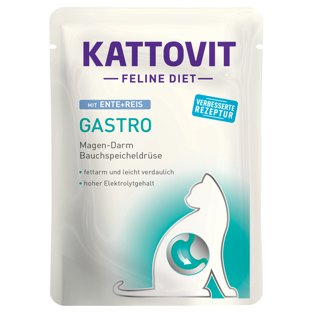 Kattovit Feline Gastro Pouch 24 x 85 g - Ente & Reis Kattovit Feline Gastro Pouch 24 x 85 g - Ente & Reis von Kattovit