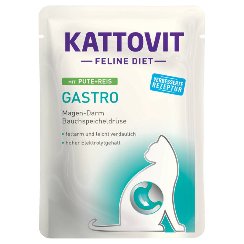 Kattovit Feline Gastro Pouch 24 x 85 g - Pute & Reis von Kattovit