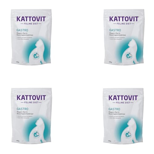 Kattovit Gastro | 4er Pack | 4 x 400 g | Diät-Alleinfuttermittel für ausgewachsene Katzen | Kann zum Ausgleich unzureichender Verdauung beitragen | Fettarm und leicht verdaulich von Kattovit
