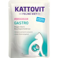 Kattovit Gastro Nassfutter Pouch 24 x 85 g - Lachs & Reis von Kattovit