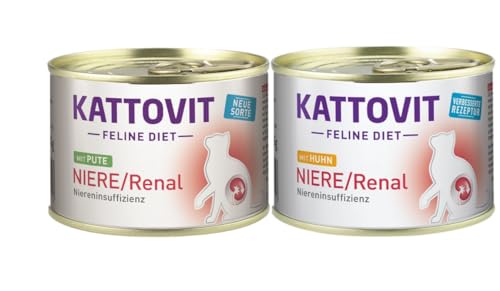 Kattovit Feline Diet Niere/Renal 12x 185g Huhn & Pute | Multipack | Zur Unterstützung der Nierenfunktion bei chronischer Niereninsuffizienz | Nassfutter für Katzen Kattovit Feline Diet Niere/Renal 12x 185g Huhn & Pute | Multipack | Zur Unterstützung der Nierenfunktion bei chronischer Niereninsuffizienz | Nassfutter für Katzen von Kattovit
