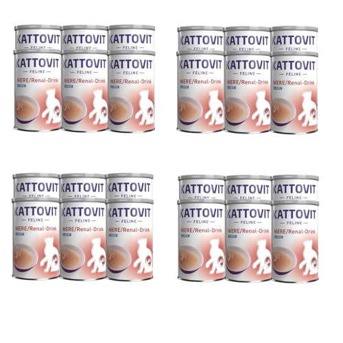 Kattovit Niere/Renal-Drink Ente | 24er Pack | 24 x 135 ml | Ergänzungsfuttermittel für ausgewachsene Katzen | Fleischstückchen mit Ente | Zur Unterstützung der Nierenfunktion Kattovit Niere/Renal-Drink Ente | 24er Pack | 24 x 135 ml | Ergänzungsfuttermittel für ausgewachsene Katzen | Fleischstückchen mit Ente | Zur Unterstützung der Nierenfunktion von Kattovit