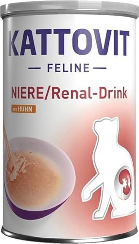 Kattovit Niere/Renal-Drink Huhn | 1 x 135 ml | Ergänzungsfuttermittel für ausgewachsene Katzen | Feinste Fleischstückchen mit Huhn | Zur Unterstützung der Nierenfunktion von Kattovit