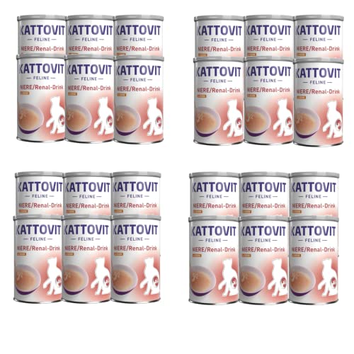 Kattovit Niere/Renal-Drink Huhn | 24er Pack | 24 x 135 ml | Ergänzungsfuttermittel für ausgewachsene Katzen | Fleischstückchen mit Huhn | Zur Unterstützung der Nierenfunktion Kattovit Niere/Renal-Drink Huhn | 24er Pack | 24 x 135 ml | Ergänzungsfuttermittel für ausgewachsene Katzen | Fleischstückchen mit Huhn | Zur Unterstützung der Nierenfunktion von Kattovit