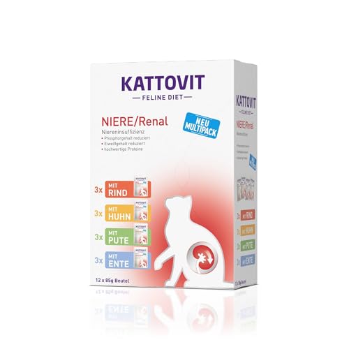 KATTOVIT - Niere/Renal Multipack Nassfutter für Katzen | Katzen-Nassfutter zur Unterstützung der Nierenfunktion für ausgewachsene Katzen. Diätfutter als Alleinfuttermittel im Frischebeutel | KATTOVIT - Niere/Renal Multipack Nassfutter für Katzen | Katzen-Nassfutter zur Unterstützung der Nierenfunktion für ausgewachsene Katzen. Diätfutter als Alleinfuttermittel im Frischebeutel | von Kattovit