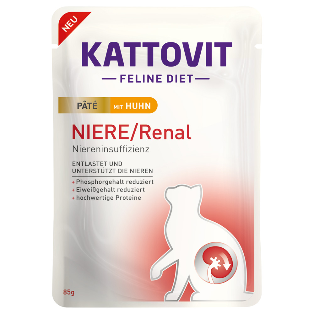 Kattovit Niere/Renal Paté 10 x 85 g - mit Huhn von Kattovit